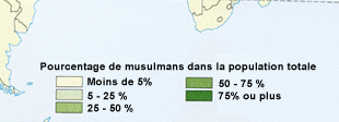 Carte : L'Islam dans le monde